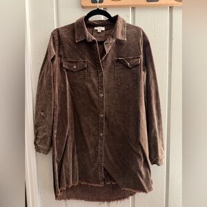 Umgee Chocolate Brown Corduroy Dress size Small
